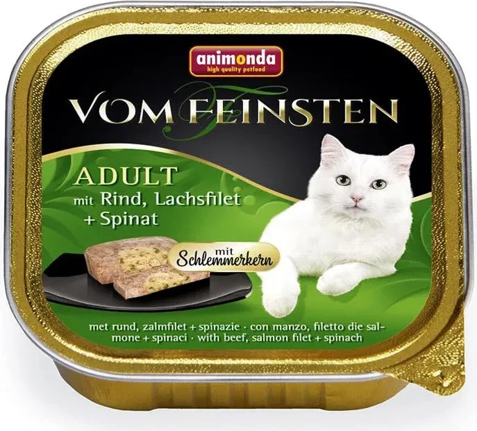 animonda Vom Feinsten Adult Schlemmerkern mit Rind, Lachsfilet und Spinat, 100g