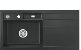 systemceram Bela 100 Einbau Becken links mit Ablauffernbedienung schiefer