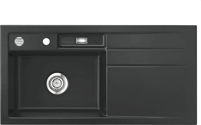 systemceram Bela 100 Einbau Becken links mit Ablauffernbedienung schiefer