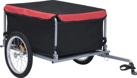 vidaXL 65kg Fahrradanhänger schwarz/rot