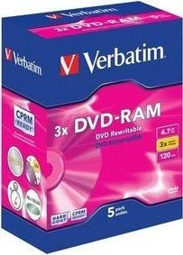 Verbatim DVD-RAM 4.7GB, 3x, 5er Videobox