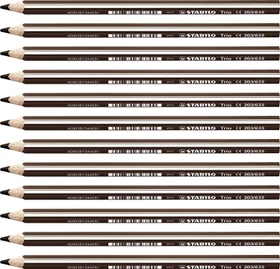STABILO Trio thick Buntstift dunkelbraun, Kartonbox, 12er-Pack