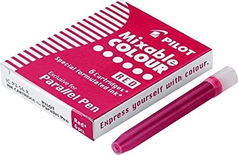 Pilot Patrone Parallel Pen Standard-Tintenpatrone rot, 6er-Pack