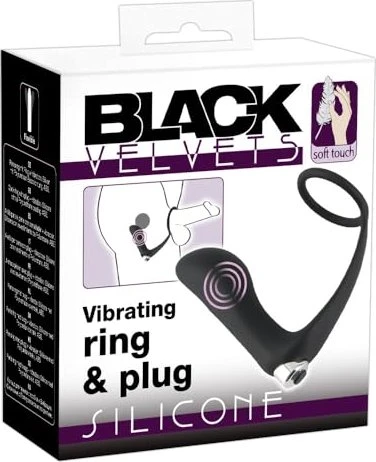 You2Toys Black Velvets Vibrating Ring + Plug