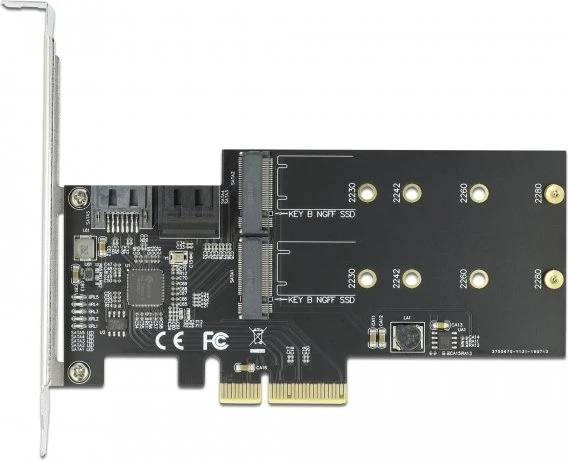 DeLOCK 3x SATA, 2x M.2 SATA, PCIe 3.0 x4