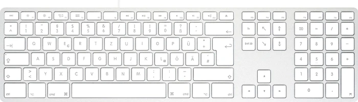 Matias Aluminum Wired Keyboard for Mac (USB-C), Silver, USB, DE