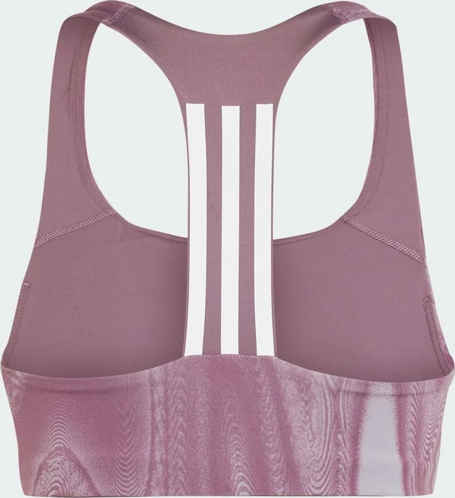 adidas Powerimpact Training Medium-Support 3-Streifen Sport-BH glory grey/shadow fig (Damen)
