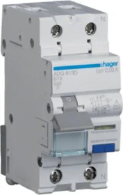 Hager Fehlerstrom-Leitungsschutzschalter 1P+N 127V 6kA C-16A 30mA Typ A QuickConnect