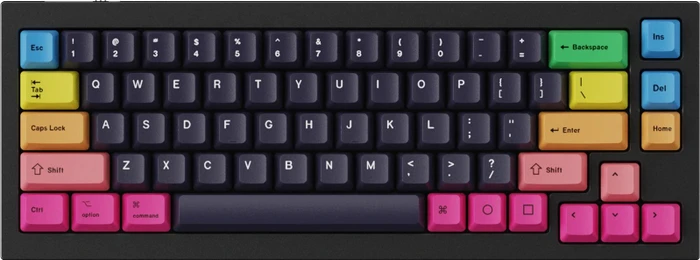 Keychron Q1/Q2/K2 OEM Dye-Sub Keycap-Set Rainbow, Kunststoff (PBT), Rainbow, mehrfarbig/schwarz, 97 Tasten (83+14), ANSI-US