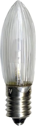 Konstsmide Riffelkerze 14-55V LED Ersatzbirne für Weihnachtsbeleuchtung klar E10 0.3W, 3 Stück