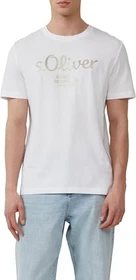 s.Oliver Logo-Print T-Shirt kurzarm weiß (Herren)