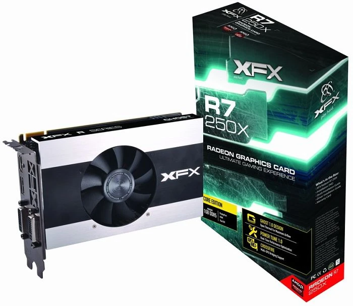 XFX Radeon R7 250X Core Edition, 1GB GDDR5, 2x DVI, HDMI, DP