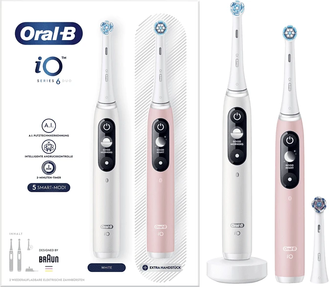 Oral-B iO Series 6 JAS22 pink/white + 2. Handstück
