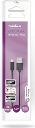 Nedis USB-Kabel USB 2.0 USB-A Stecker/USB Micro-B Stecker 1.0m schwarz