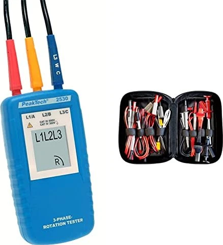 PeakTech 2530 Drehfeldrichtungsanzeiger Phasenprüfer
