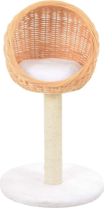 vidaXL Katzen-Kratzbaum Sisal Natürliches Weidenholz, beige/braun