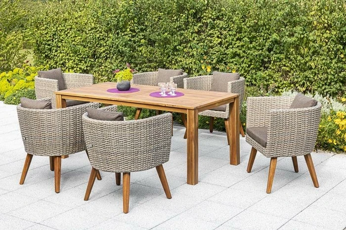 Merxx Imperia Gartenmöbel-Set beige, 7-tlg.