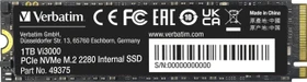 Verbatim Vi3000 PCIe NVMe SSD 1TB, M.2 2280 / M-Key / PCIe 3.0 x4