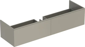 Geberit Xeno² Unterschrank für Waschtisch 159.5x35x47.3cm, Hahnloch links und rechts, Variocor, greige