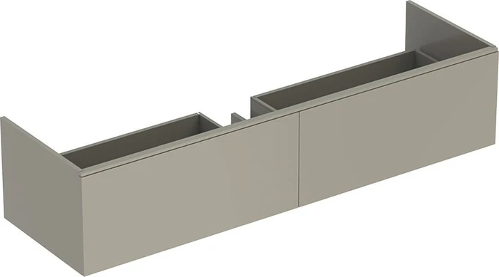 Geberit Xeno² Unterschrank für Waschtisch 159.5x35x47.3cm, Hahnloch links und rechts, Variocor, greige