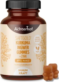 Vom Achterhof Saftgold Kurkuma Ingwer + Zink Gummies, 75 Stück