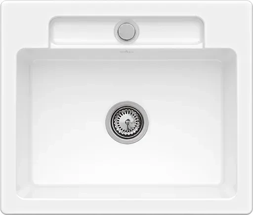 Villeroy & Boch Siluet 60 S flat flächenbündig Becken mittig mit Ablauffernbedienung weiß alpin