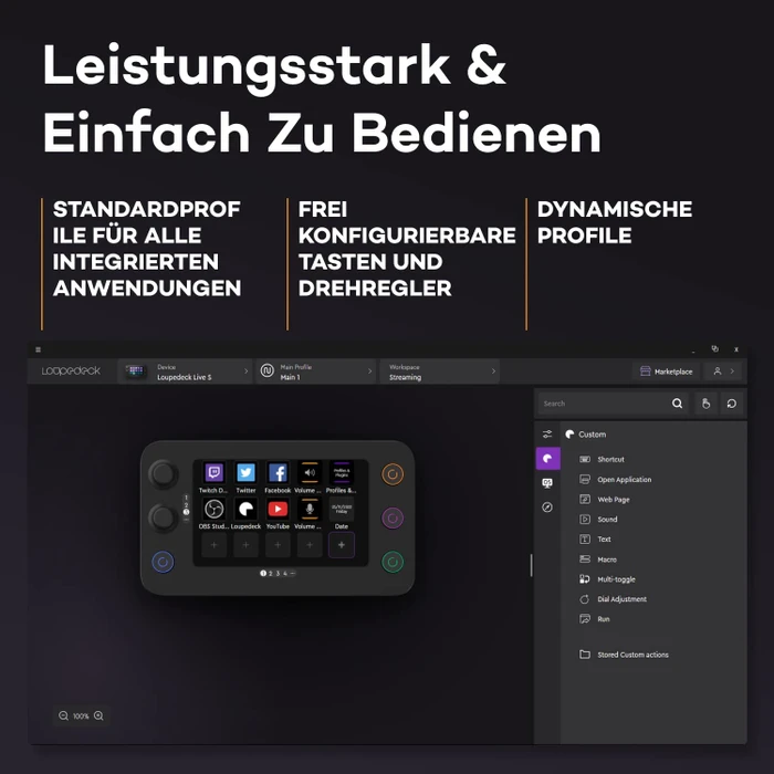 Loupedeck Live S, schwarz, USB-C