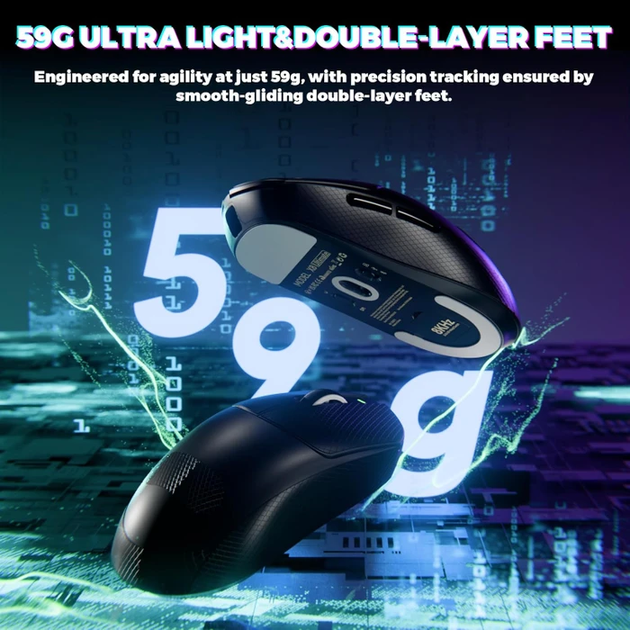 Attack Shark X8 Ultimate 8KHz Tri-mode Wireless Gaming Mouse, schwarz, inkl. Grip Tape, USB/Bluetooth