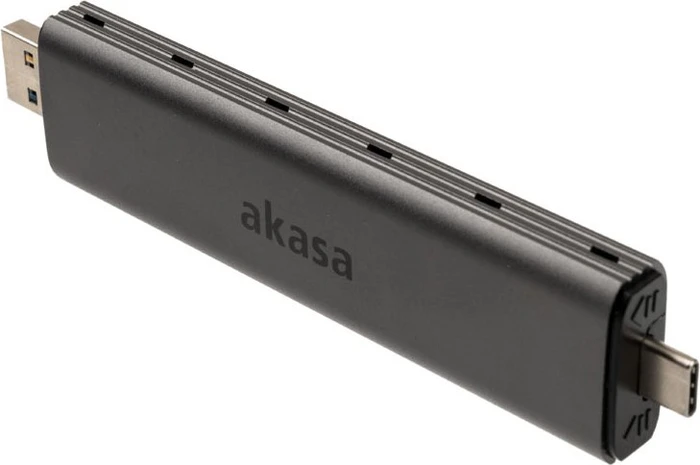 Akasa M.2 NVMe SSD Aluminium Enclosure, USB-C 3.1/USB-A 3.1