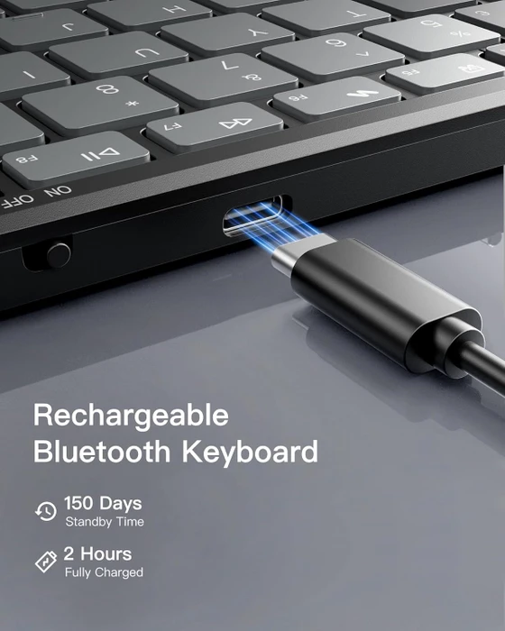 Inateck KB602 Nomad faltbare Tastatur mit Nummernblock, Bluetooth, UK