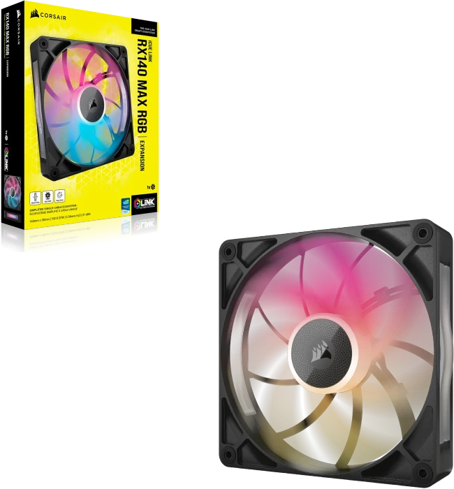 Corsair iCUE LINK RX140 Max RGB Expansion Kit, schwarz, 140mm