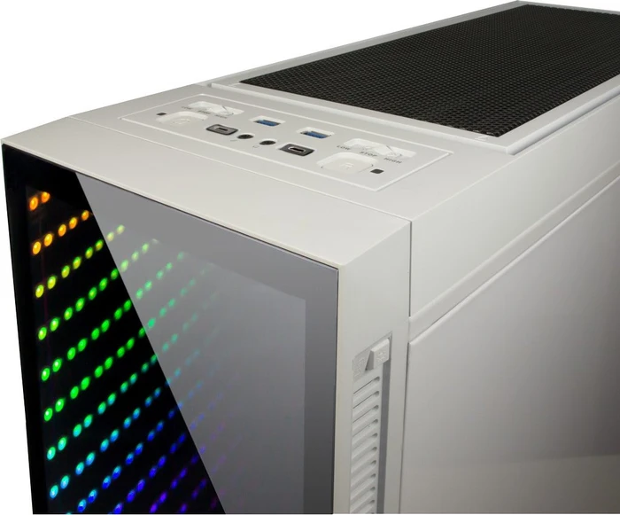Inter-Tech X-908 Infini2, weiß, Glasfenster