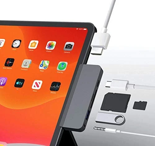 Hyper HyperDrive 6-in-1 grau Dual-Slot-Cardreader, USB-C 3.0 [Stecker]