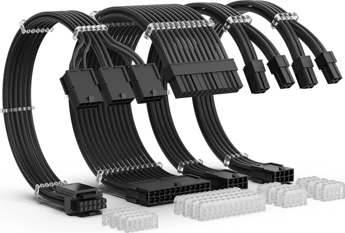 AsiaHorse 12VHPWR Cable Extension Kit, 16AWG, schwarz, 30cm