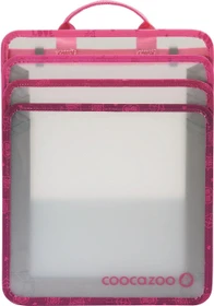 Coocazoo Heftbox faltbar, 3 Fächer, A4, berry/transparent