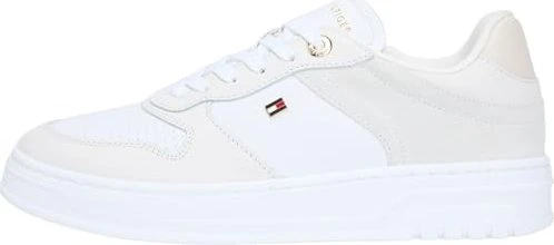 Tommy Hilfiger Leather Mixed Texture Cupsole white/light grey (Damen)