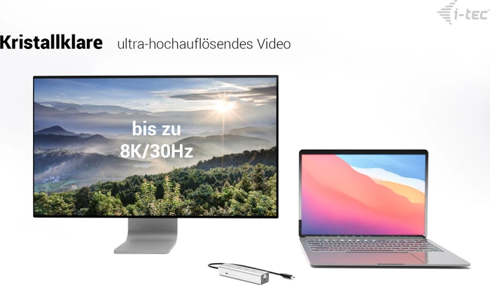 i-tec Charging Metal HUB 5port with USB-C video 8K + Power Delivery 85W, USB-C 3.1 [Stecker]