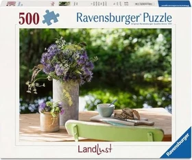 Ravensburger Puzzle Blumengruß am Gartentisch