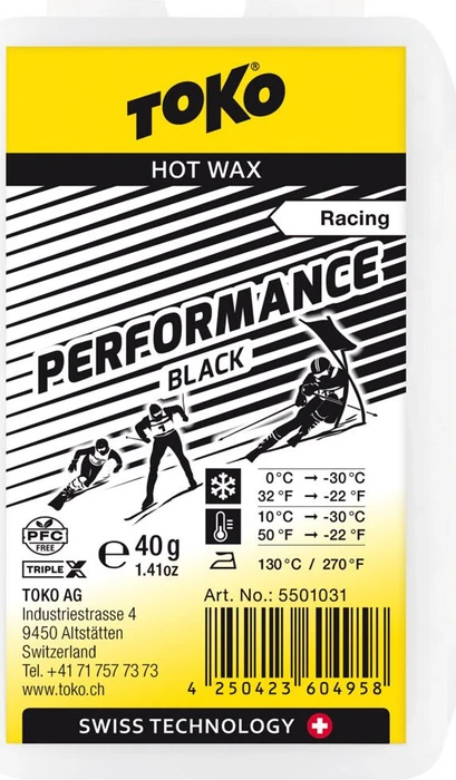 Toko Performance Hot Gleitwax 40g Wachs schwarz (5501018)