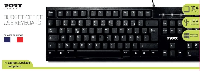Port Designs PORT Connect Budget Office Keyboard, schwarz, USB, UK