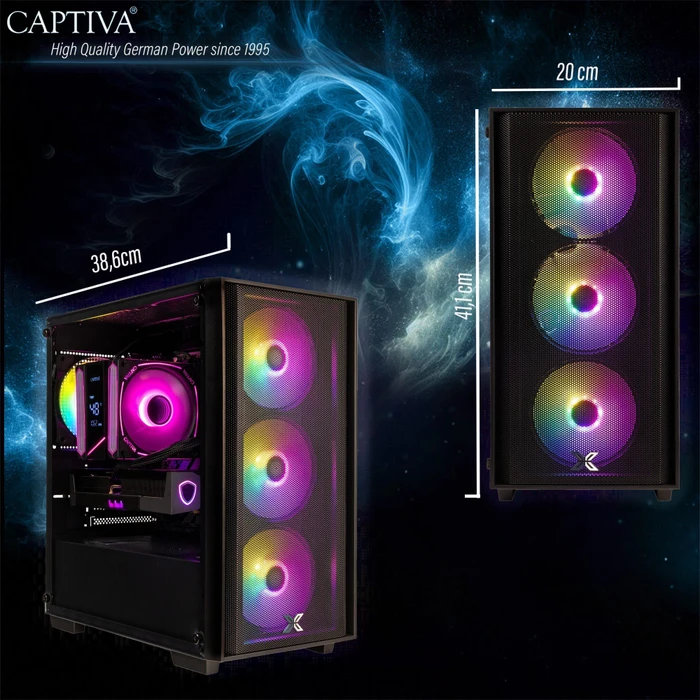 Captiva Entry Gaming R10-4007, Ryzen 5 5500, 16GB RAM, 500GB SSD, GeForce RTX 5060, Windows 11 Home