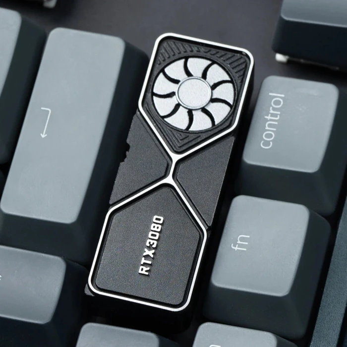 Keychron Graphics Card RTX3080 Alu Alloy Artisan Keycap, Aluminium, schwarz/silber, 1 Taste