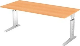 Hammerbacher Ergonomic Plus U-Serie US19/6/W Schreibtisch 180x80cm Buche/weiß