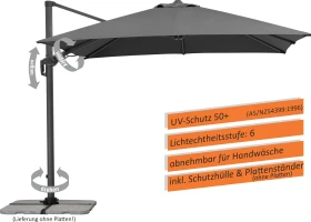 Schneider Rhodos Twist Sonnenschirm 300x300cm anthrazit grau