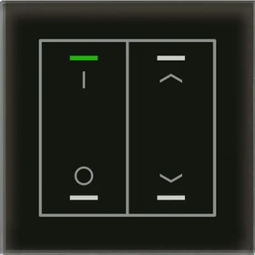 MDT Glastaster II Light 2-fach schwarz, Temperatursensor, Symbol Auf/Ab