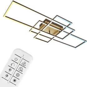 Briloner Frame LED Deckenleuchte 51W 104cm gold/braun