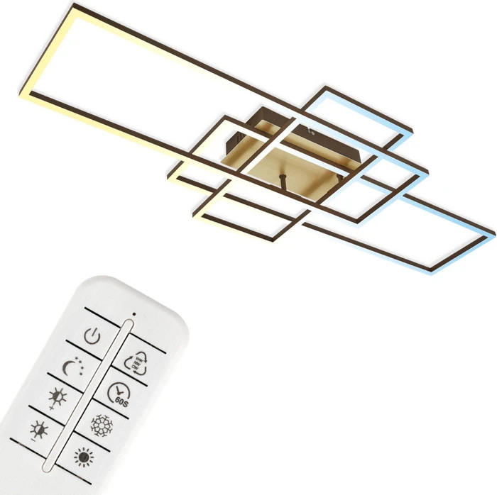 Briloner Frame LED Deckenleuchte 51W 104cm gold/braun