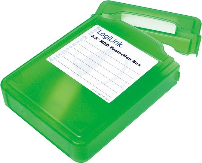 LogiLink Festplatten Schutz-Box, 3.5", grün
