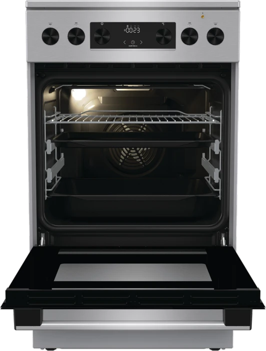Gorenje GECS5C70XPA Elektroherd mit Glaskeramik-Kochfeld