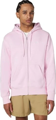 Nike Club Fleece FZ Hoodie pink foam/white (Herren)